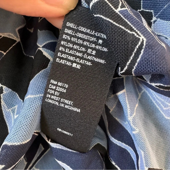 Free People Dark Combo TechniColor Smocked Bubble Crop Top Floral Blue Small - Picture 7 of 7